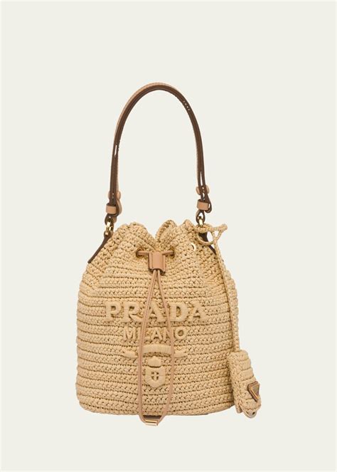 prada bucket bag raffia|Prada bucket bag price.